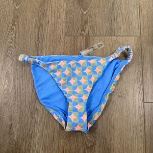 Raisins Bikini Bottoms with pink blue green Geometric Pattern S